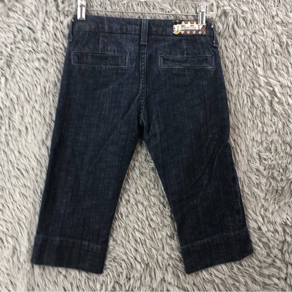 Miss Me Capris Jeans Womens 25 Denim Crop JP4509 Geometrical Waistband Rare